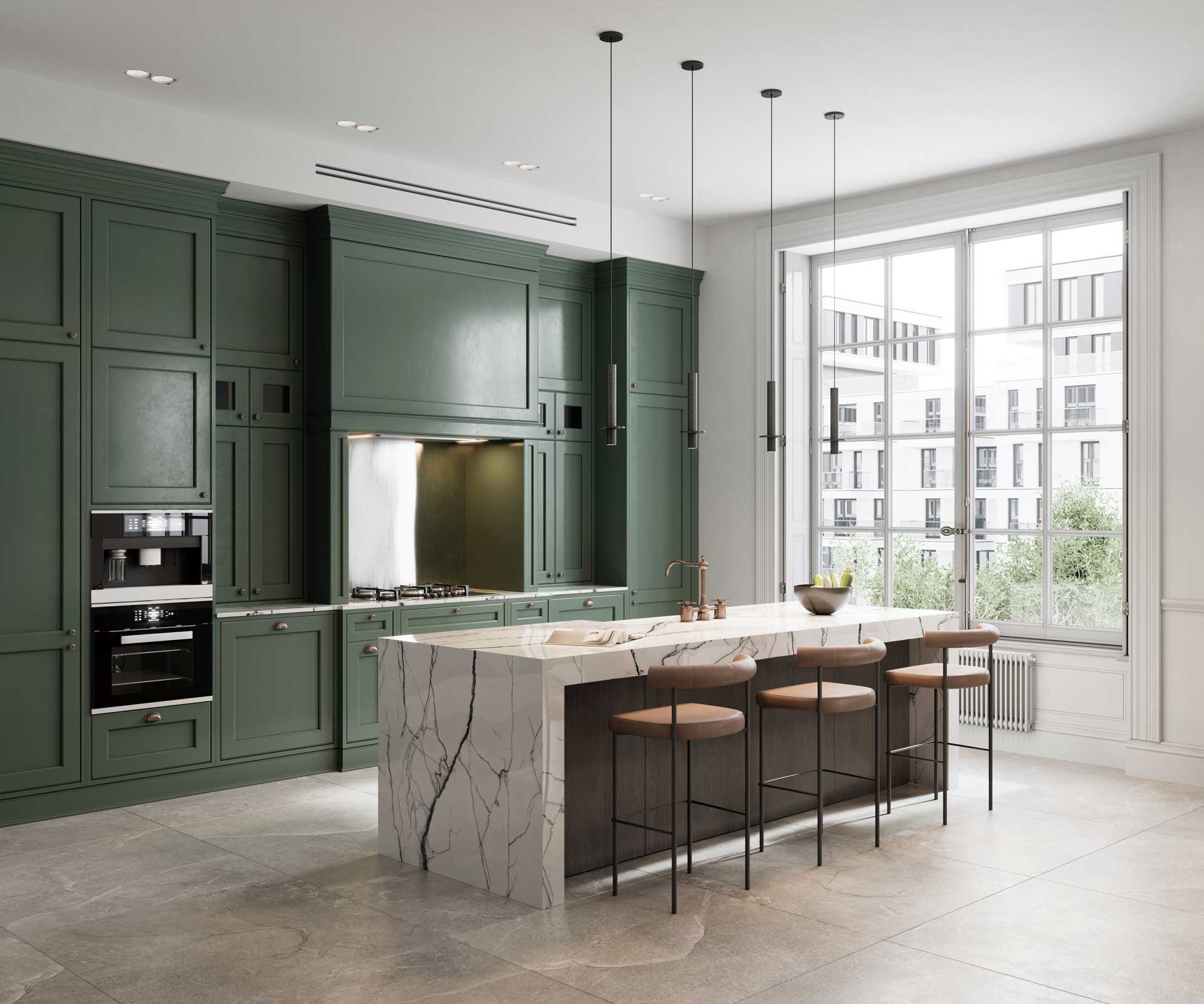 green-kitchen green and marble modern kitchen renovation